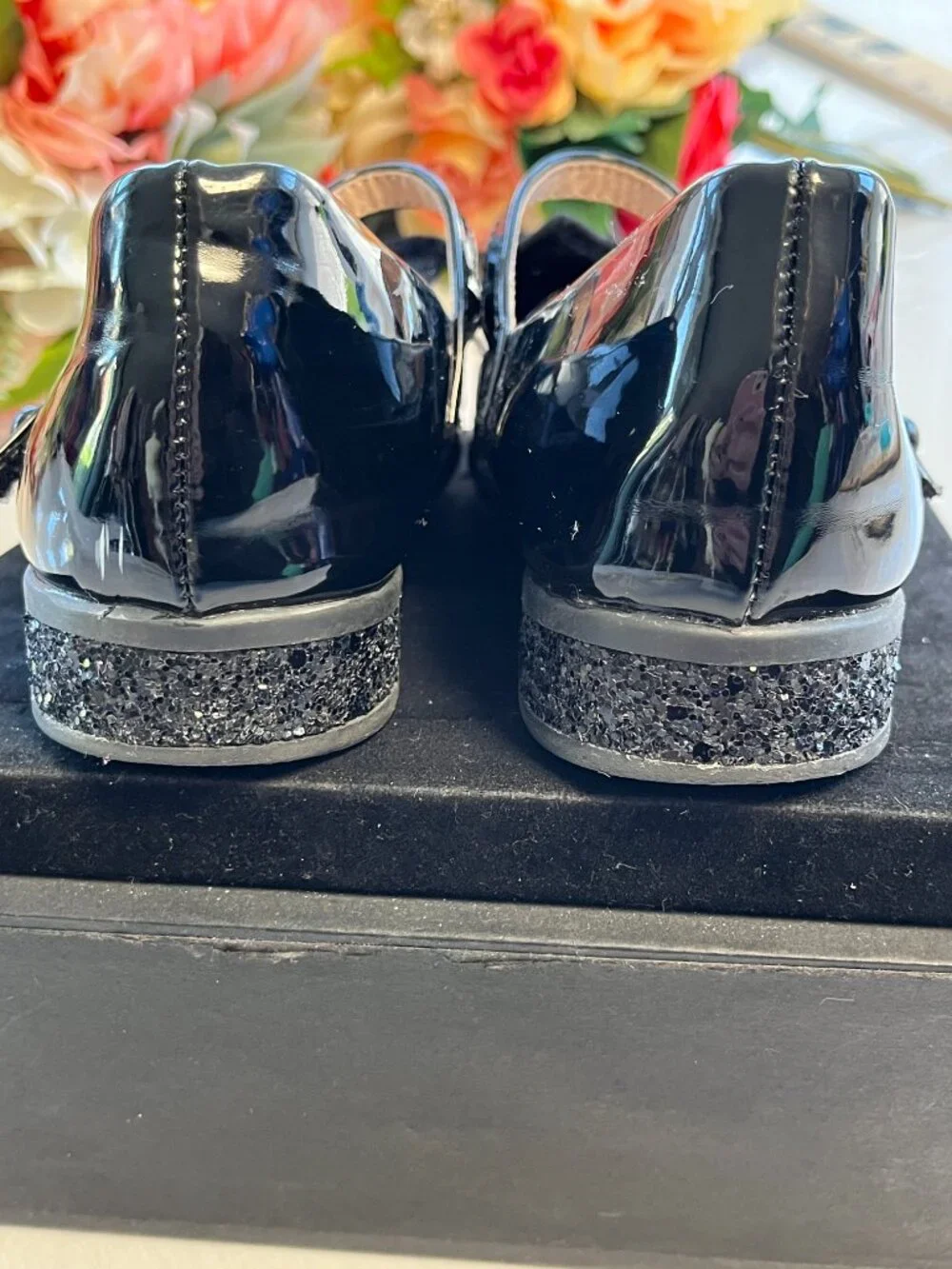 Nordstrom Kids Nolillie Black Patent Bow Mary Janes Size 4M